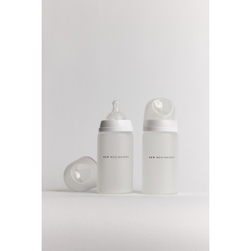 New Beginnings Glass Bottle With Silicone Coating 2 Pack Size 240ml
