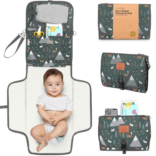 KeaBabies Portable Diaper Changing Pad - Woods