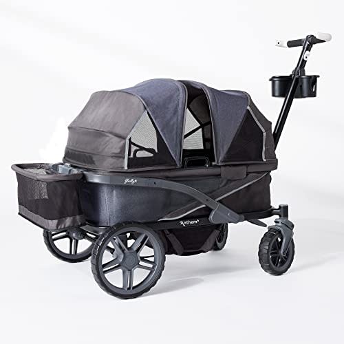 Gladly Family Anthem4 Quad All-Terrain Wagon Stroller, Graphite Special Edition