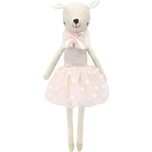 MON AMI Doe Ballerina Stuffed Doll – 17”, Designer Dress & Shawl, Plush Ballerina Doll for Girls, Use as Toy or Room Decor