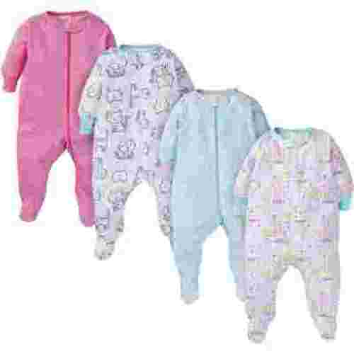 Onesies Brand Infant Girl's Zippered Sleeper Sleep 'n Play Footie Pajamas, 4-Pack