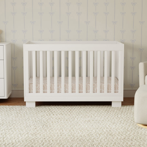 babyletto Modo 3-in-1 Convertible Crib with Toddler Bed Conversion Kit - White