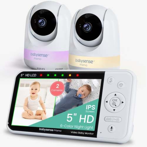 Babysense Prisma: Video Baby Monitor with 2 Cameras, Non Wifi, Split S