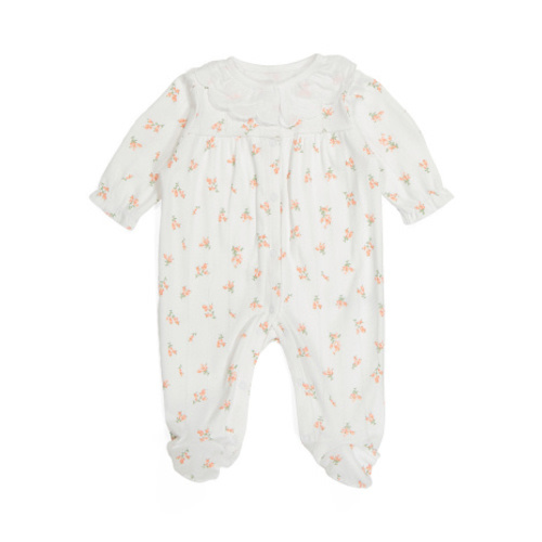 Infant Girls Lace Collar Printed Pointelle Knit Footie | Kids & Baby | T.J.Maxx