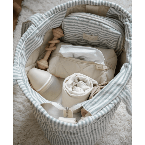 Quilted wipes case in cream