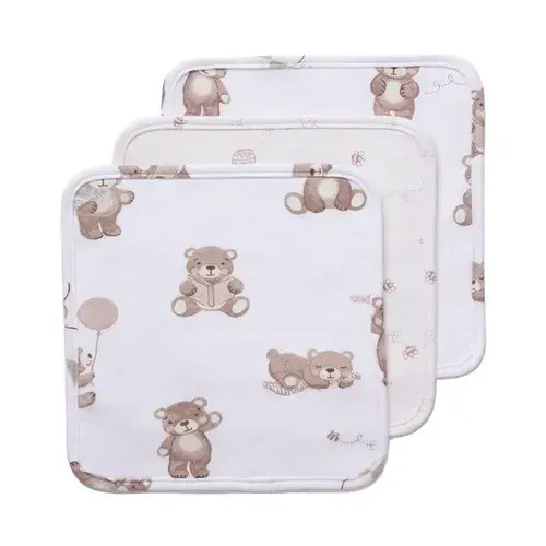 Living Textiles 3 Pack Wash Cloths Cuddly Bear | Baby Bunting AU