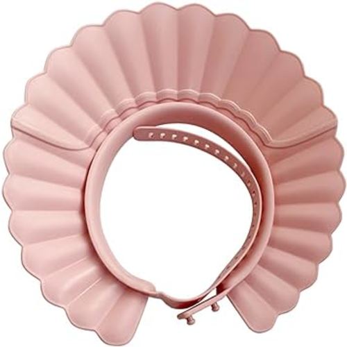 Safe Shampoo Shower Bathing Protection Bath Cap Soft Adjustable Visor Hat for Toddler, Baby, Kids, Children … (Pink Lotus)