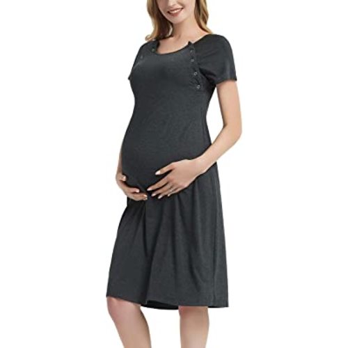 GINKANA Maternity Labor Delivery Hospital Gown Breastfeeding Nursing Nightgown Nursing Nightdress
