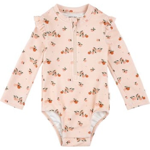 Agrumes Print Ruffle One-Piece Rashguard Swimsuit, 6-12M