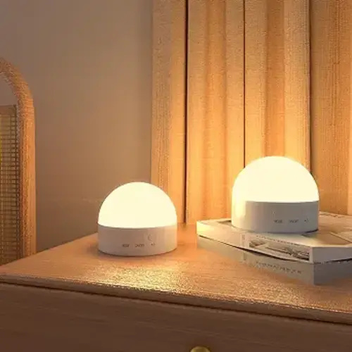Kintion Portable LED Night Lamp for Kids and Adult(with RGB Mode), Bedside Dimmable Warm Night Light, Soft Eye Caring Night Light for Kids Breastfeeding and Sleep Aid, 8 Colors, 2pcs - 2 Pcs
