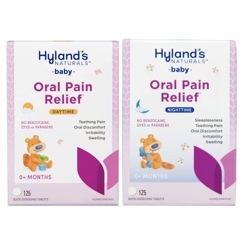 Hyland's Baby Day & Night Bundle, Soothing Tablets with Chamomilla, Natural Relief of Oral Discomfort, Irritability, and Swelling, 250 Count