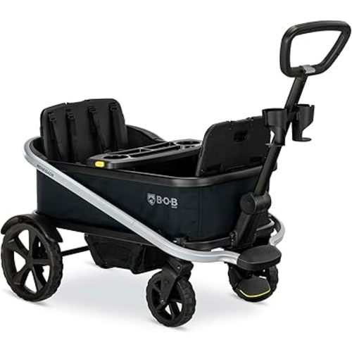 BOB Gear Renegade Foldable Stroller Wagon with 3 Seats, 5-Point Harness System, All-Terrain Tires, and Push and Pull Handle, Nightfall