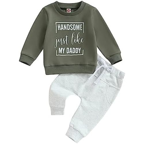 YINGISFITM Fall Baby Boy Clothes Toddler Crewneck Sweatshirt Long Sleeve Shirt Jogger Pants Fall Winter Outfits