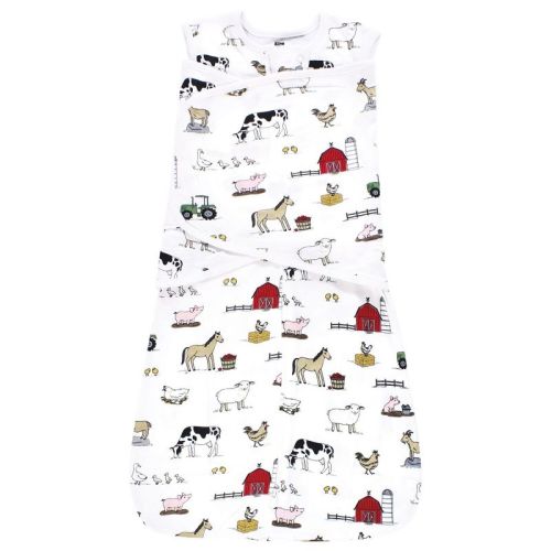 Hudson Baby Infant Boy Convertible Swaddle Sleep Sack, Farm, 0-3 Months