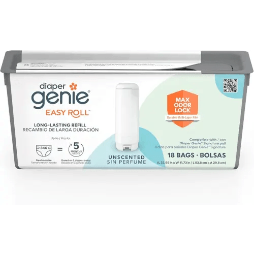 Diaper Genie Easy Roll Refill with 18 Bags, Holds up to 846 newborn diapers per refill