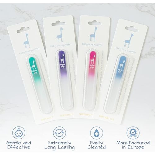 Baby Nail File, Safe Alternative for Nail Clippers, Must-Have Baby Essentials, Ideal Gift for Any Occasion Including Baby Shower, Blue - Baby Blue Giraffe