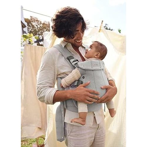 BabyBjörn Baby Carrier Harmony, Light Gray, Woven Mélange, 3-in-1 Ergonomic Baby Carrier, Newborn, Facing-in, Outward-Facing, and Back Carrying Positions Supported (7-40 lbs), Newborn to Toddler