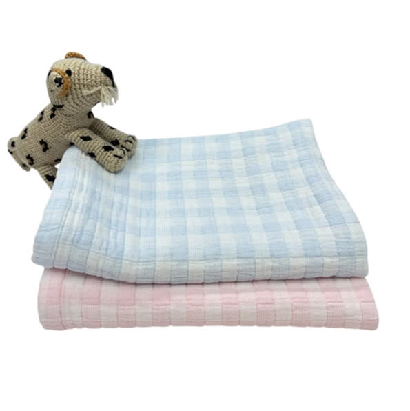 Gingham Check Receiving Blanket