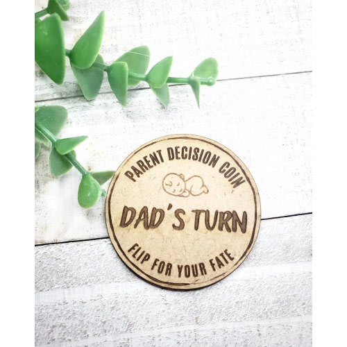 New parent decision flip coin- Baby shower gift- parent decision coin- newborn baby- baby gift- mom's turn- dad's turn- baby-decision making