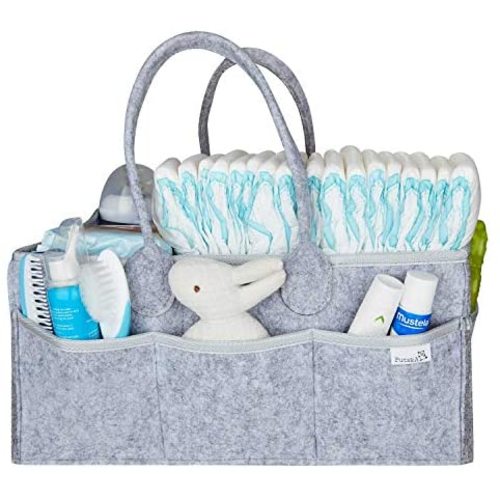 Baby Diaper Caddy Organizer - Gift Registry For Baby Shower, Nursery Organizer, Neutral Baby Gift Basket, Changing Table Organizer (Diaper Caddy)