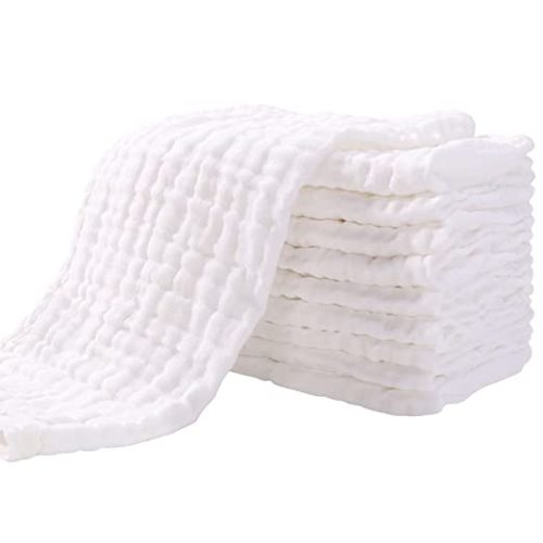 Yoofoss Muslin Burp Cloths White
