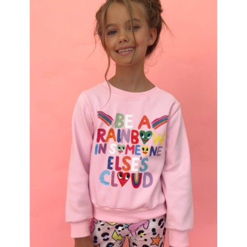 Be A Rainbow Sweatshirt, Pink - Lola + The Boys | Maisonette