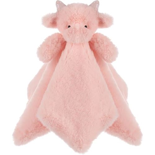 Apricot Lamb Pink Dragon Soft Loveys for Babies, Security Blanket for Baby Boy and Girl, 13.8 Inches for Infant and Toddlers
