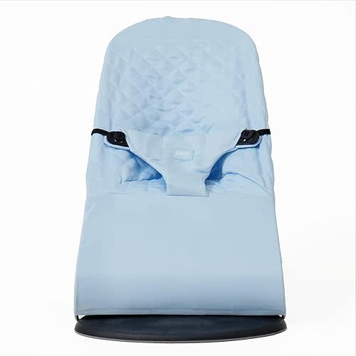Fabric Cover for Bouncer Compatible with Babyjörn Bouncer (Cover, seat): Balance, Soft & Bliss. Cover for Baby Bouncer. Baby seat for Hammock: Ergonomic. Hypoallergenic - Soft Blue