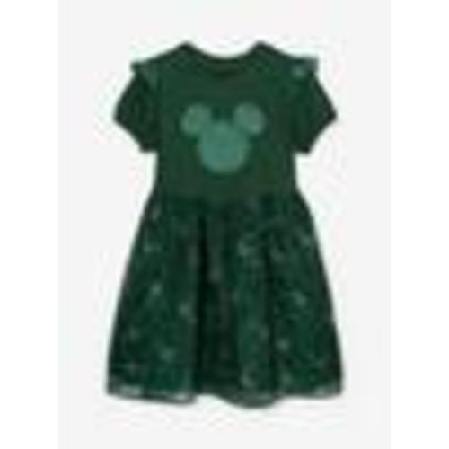 Disney Mickey Mouse Holiday Green Tulle Puff Sleeve Toddler Dress — BoxLunch Exclusive | BoxLunch