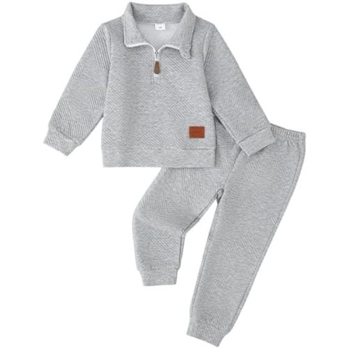 Rosibel Toddler Boy Clothes 2 Piece Boys Fall Winter Sweatsuit Set 2-8T
