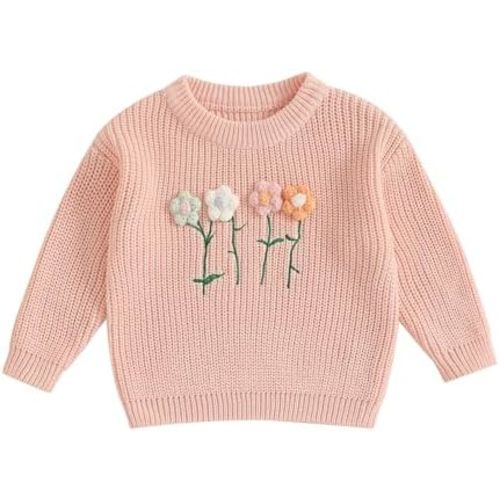 Baby Girl Sweater 3D Floral Knit Sweaters Toddler Infant Newborn Crewneck Pullover Sweatshirt Long Sleeve Tops
