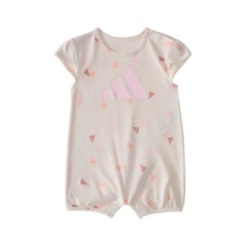 Baby Girls Short Sleeve Printed Heather Shortie Romper
