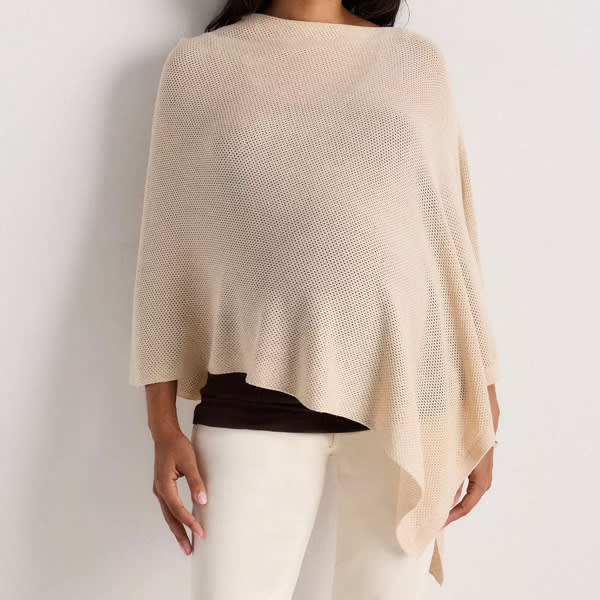 Lightweight Cotton Cashmere Nursing Shawl in Heather Oatmeal