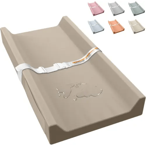 Vegan Leather Baby Changing Pad, Waterproof & Wipeable Soft Diaper Changing Mat 32" x 16.6" Comfortable Infant Changing Station for Dresser & Table