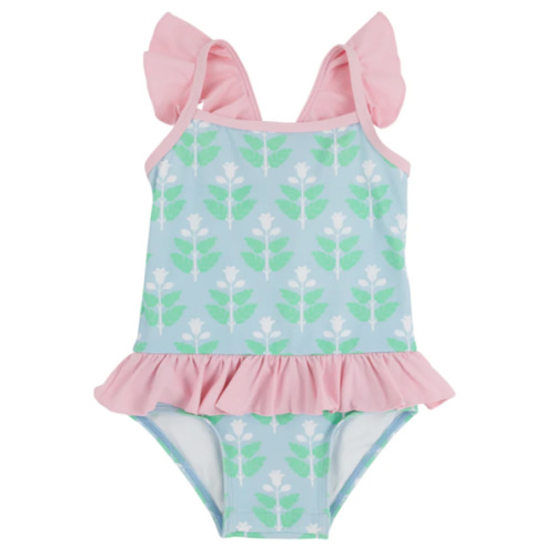 St. Lucia Swimsuit - Hanover Hand Block with Palm Beach Pink