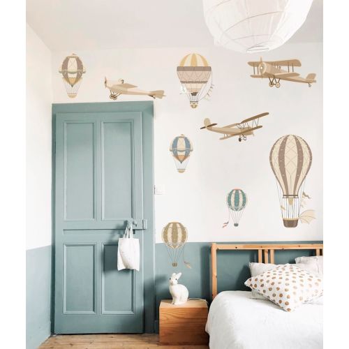 Hot Air Balloons Wall Decal Retro Airship Nursery Wall Decals Hot Air Balloon Decoration Kids Wall Decal Boho Decor Wall Decal for Boys - Etsy