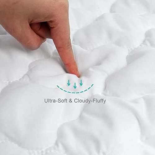 Crib Mattress Protector Sheets Fitted Waterproof Crib Mattress Pad Cover, Noiseless & Machine Wash 100% Absorbent Crib/Toddler Mattress Protector Sheet Quilted, White, 52" x 28" - 52 X 28 Inch