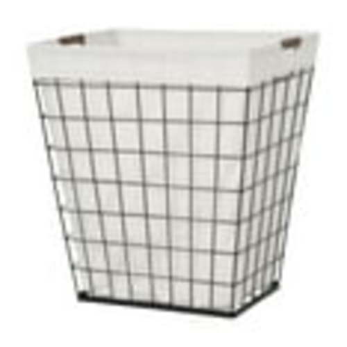 Better Homes & Gardens 75L Rectangular Steel Wire Laundry Basket Hamper Sortor with Removable Cotton Blend Liner for Adult, Black & Natural