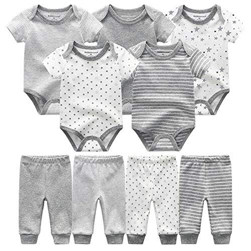 Chamie Newborn Baby Bodysuit 5-Pack Short Sleeve Onesies Baby Clothes for Boys and Girls