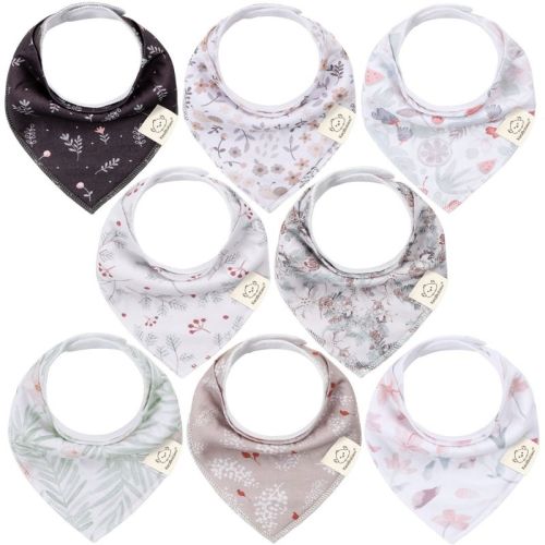 8pk Organic Baby Bandana Bibs, Baby Drool Bibs For Baby Boy, Girl, Baby Bibs For Infant, Newborn (beach Day)