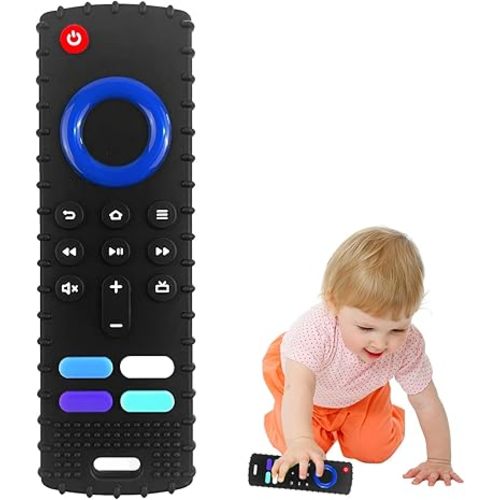 Silicone Baby Teething Toys, TV Remote Teethers for 6-12-18 Months Infant, Fire TV Remote Control Shape Toddlers Teething Remote Teethers, Chew Toys (FTV-1 Pack)