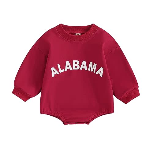 Karuedoo Baby Boy Girl Football Sweatshirt Bubble Romper Oversized Sweater Romper Long Sleeve Bodysuit Outfit Fall Clothes