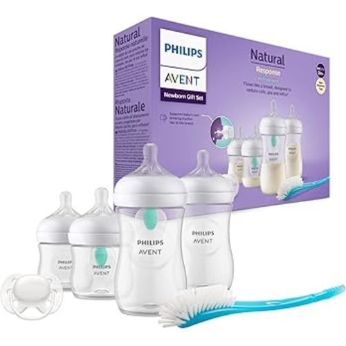 Philips Avent Set de regalo de biberones para recién nacidos con sistema AirFree: 4 biberones con sistema AirFree, chupete ultra soft y escobilla para biberón, bebés de 0-12 meses (modelo SCD657/11) : Amazon.es: Baby Products