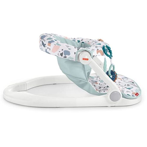 Fisher-Price Portable Baby Chair Sit-Me-Up Floor Seat With Developmental Toys & Machine Washable Seat Pad, Pacific Pebble