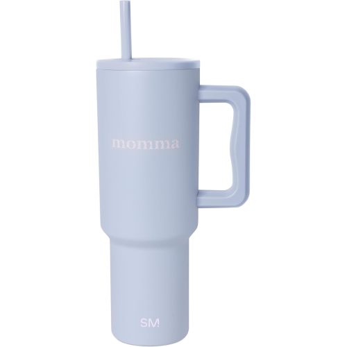 Simple Modern Mother's Day 40 oz Trek Tumbler with Handle and Straw Lid | Cup Holder Friendly Insulated Stainless Steel Travel Mug | Momma