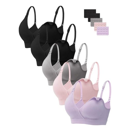 HBselect Nursing Bras for Breastfeeding, Seamless V Neck Maternity Bra Wireless Women Pregnancy Postpartum Bra Sleep Bralette