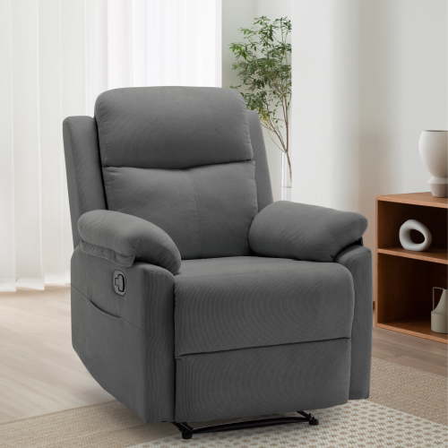 Korser Manual Small Recliner Chair for Small Spaces for Living Room,Corduroy,Grey