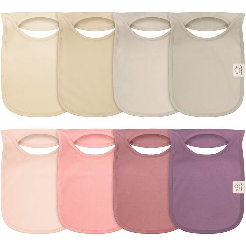 8-Pack Baby Bibs for Boys, Girls - Pullover Bibs for Drooling Teething Baby Girl & Boy Toddler, Newborn, Soft & Absorbent, Cute Colors, Large Torso Coverage Keep Infant Clean & Dry (Dahlia)