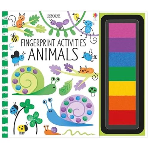 Fingerprint Activities Animals: A Creative Painting Book About Animal Art with Rainbow Inkpad for Children (Ages 6-9)