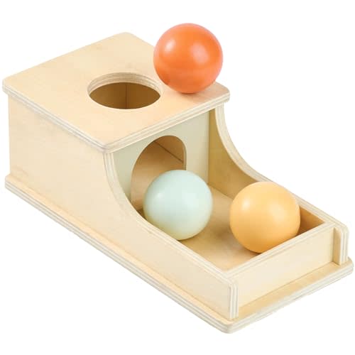 Montessori Mama Object Permanence Box Montessori Toys for Babies 6-12 Months, Developmental Ball Drop Montessori Wooden Toys, Infant Toddler Montessori Toy for 1 Year Old